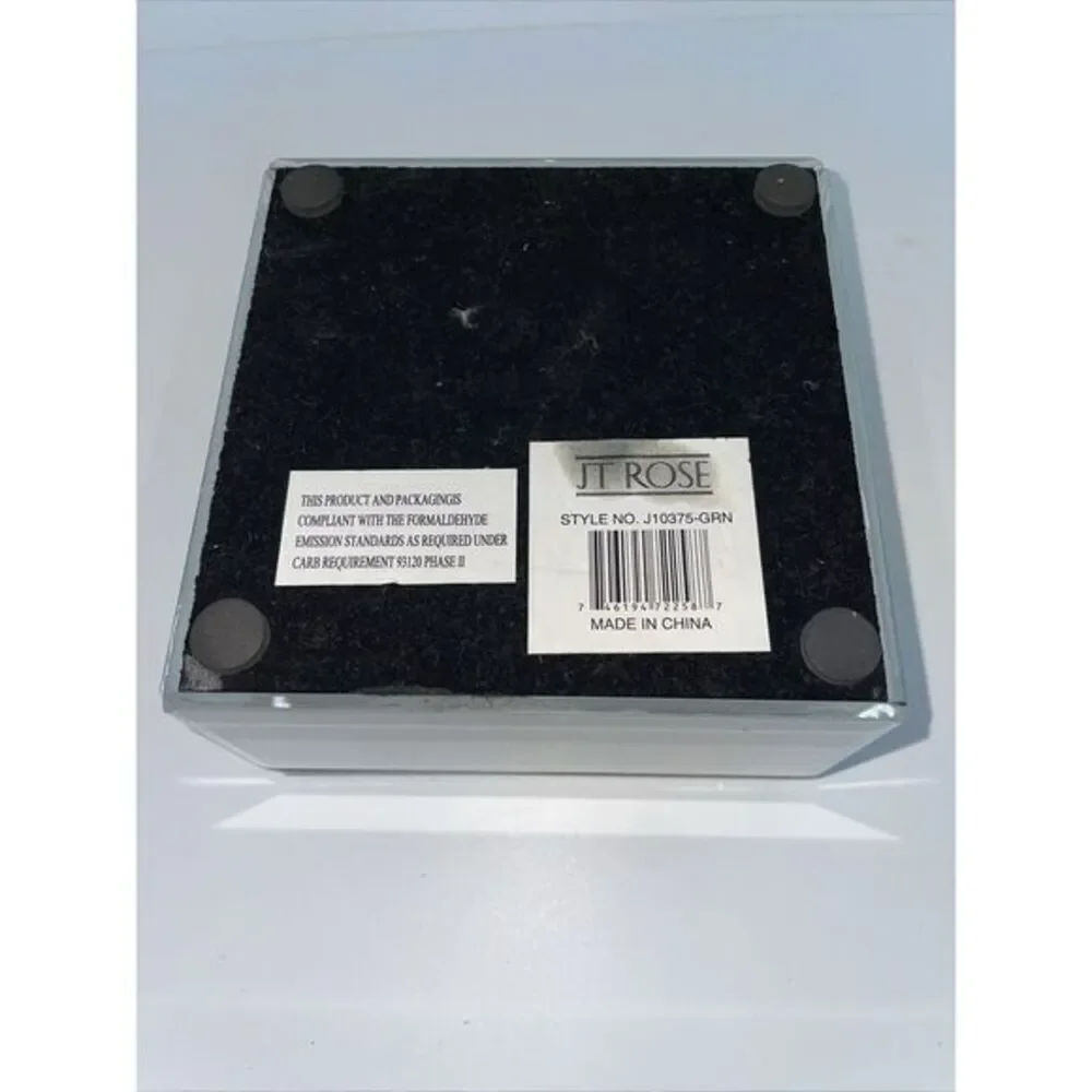 JT ROSE ACRYLIC‎ GLASS JEWELRY BOX Trinket 4.5x4.5x2